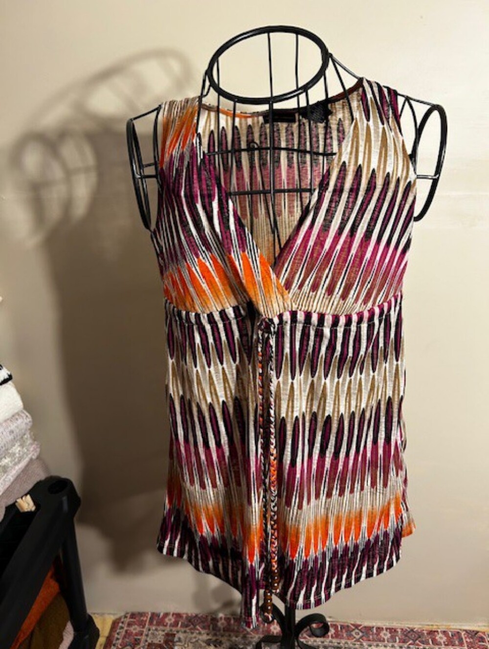 boho size medium casual dress shirt blouse womens tank top colorful